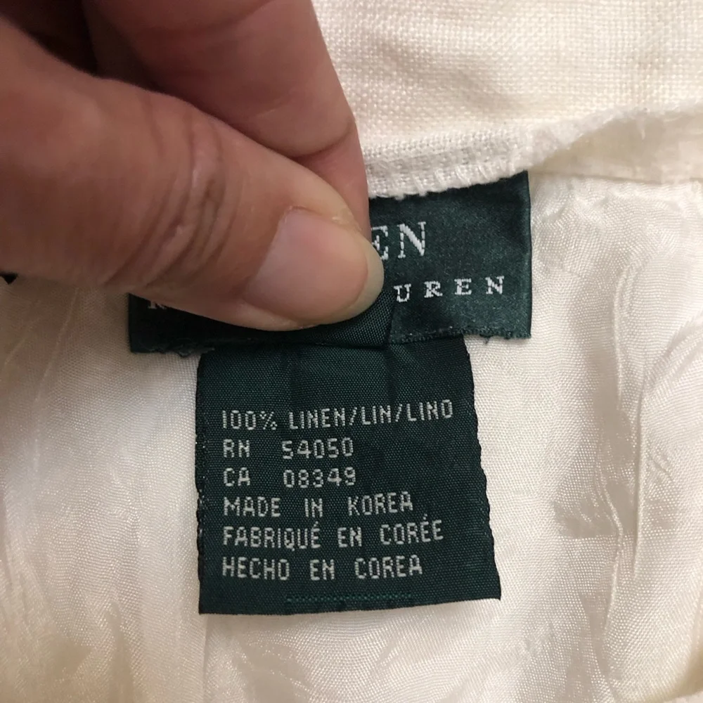 Lauren Ralph Lauren 100% Linen Coastal Grandma Straight Leg Womens Pants size 8